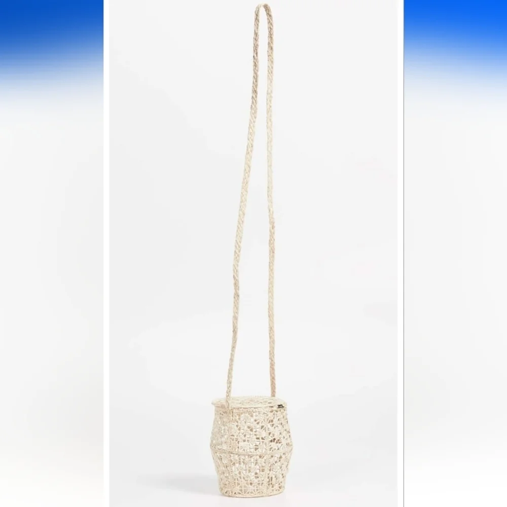 Kaanas by Anthropologie Cream Accent Basket Bag